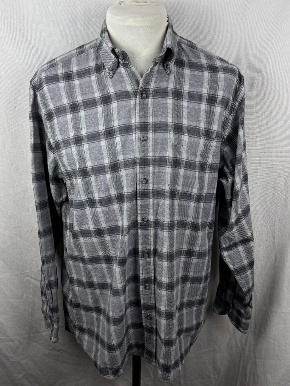 Proper Cloth Stowe Grey Plaid Flannel Cotton Shirt 16 Custom